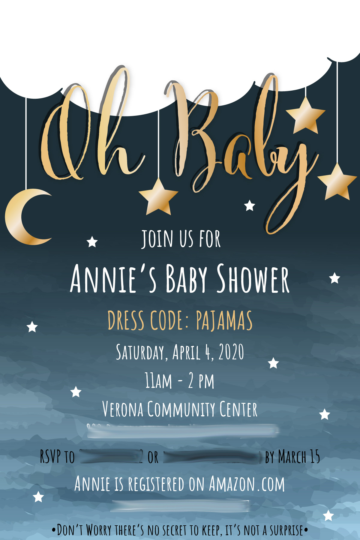 Dream Themed Baby Shower Invite